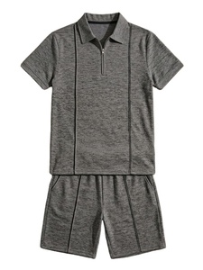 Ensemble t-shirt et short en coton premium personnalisé, nouveau look tendance pour streetwear et vêtements décontractés, unisexe - Product Image 1