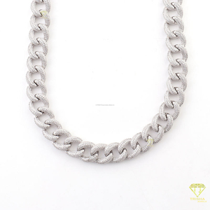 Chaîne cubaine en moissanite VVS de qualité supérieure, en argent sterling 925, style hip-hop, plaquée or, pour mariage/fête - Product Image 4
