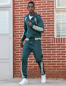 Conjunto Deportivo para Hombre en Color Contrastante, Sudadera con Cierre Completo y Pantalones Jogger de Felpa, Ropa Deportiva para Gimnasio, Running y Uso Casual - Product Image 3