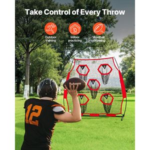 Rete da allenamento per calcio 6 x 6 piedi, senza nodi, per giovani, con 5 tasche, include strumento di fissaggio - Product Image 2