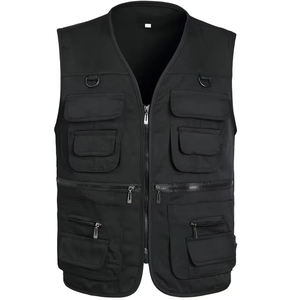 Chaleco de nailon 100% para hombre, sin mangas, con cremallera, transpirable, personalizado por el fabricante, con múltiples bolsillos, para tiro, tipo cargo. - Product Image 1
