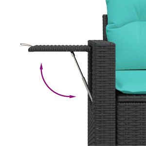 Ensemble de canapés de jardin en polyrotin noir, 13 pièces, avec coussins - Product Image 6