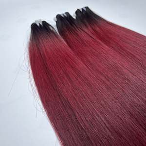 Paquets de cheveux vierges 99J doublement étirés de haute qualité, os droits, 8-30 pouces, cheveux humains bruts non traités de qualité 12A, bordeaux - Product Image 3