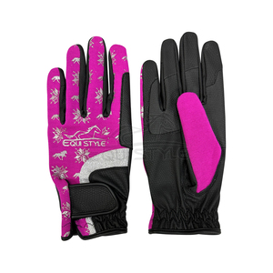 Kids Horse Riding <b>Gloves</b> Wholesale Pink Black Unisex Outdoor Equestrian <b>Gloves</b> <b>for</b> Girls Boys All Season Training <b>Gloves</b> OEM - Product Image 1
