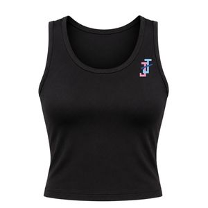 Women's <b>Black</b> Athletic <b>Tank</b> <b>Top</b> with JJ Logo Embroidery Sleeveless Crew Neck Training Workout Shirt for Women Fitness Wear - Product Image 1