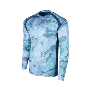 Maillot de pêche personnalisé à logo intégral par sublimation, séchage rapide, style été, anti-UV, manches longues, pour hommes, chasse et pêche, sur mesure - Product Image 1