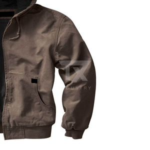 Pakistan Manufacturer's Custom Winter Stand Collar Waterproof Windproof Breathable Solid Color <b>Canvas</b> <b>Men's</b> Windbreaker <b>Jackets</b> - Product Image 4