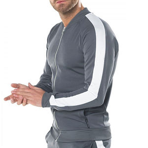 Chaqueta Deportiva Azul Marino para Hombre, Manga Larga, con Cierre, Franjas Laterales Blancas, Diseño Deportivo, Corte Regular, Poliéster - Product Image 5