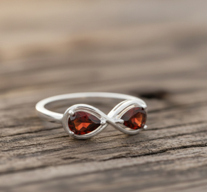 Anillo de Granate Natural Creado en Laboratorio, Plata 925 con Baño de Rodio, Estilo Romántico, Certificado, para Uso Diario - Product Image 5