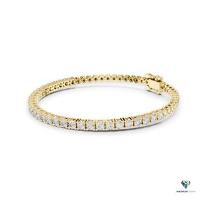 1.95 CT Yellow <b>Gold</b> Round Lab Grown Diamond Tennis Bracelet in 14K <b>Solid</b> <b>Gold</b>, 6.5 Inch Classic Round Diamond Bracelet for Women - Product Image 4