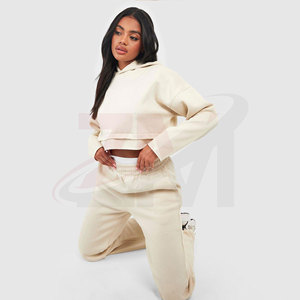 Hooded <b>Tracksuit</b> Casual Two Piece Set Soft Hoodie And Jogger Sportswear Comfortable Daily Wear Women Plain Hooded <b>Tracksuit</b> - Product Image 5