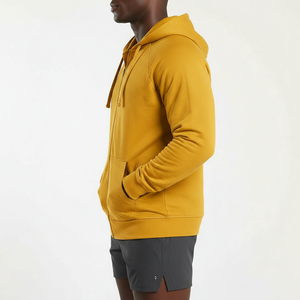 Men's Casual Workwear Full <b>Zip</b> Hoodie Solid Color Soft Fleece Professional Fit Custom Woven Label OEM Bulk Supplier - Product Image 4