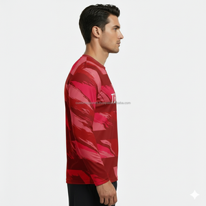 T-shirt à manches longues pour homme personnalisé 100% coton Style hip-hop surdimensionné Coupe ample Motif uni - Product Image 6