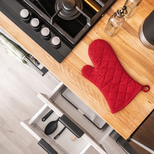 Gant de cuisine en coton 100% premium doublé en tissu éponge - Résistant à la chaleur - Product Image 3