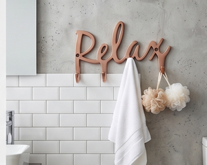 Elegant Relax Letter <b>Wall</b> Hook Copper Metal 4 Hooks Modern Design for <b>Clothes</b> and Keys Drill Installation - Product Image 5