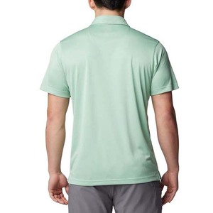Men's Solid Light Green Short Sleeve Polo <b>Shirt</b> Quick Dry Knitted <b>Polyester</b> Casual Wear - Product Image 2