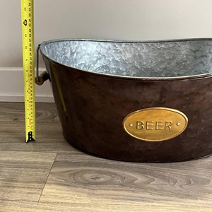 Galvanized Metal Ice Tubs Durable Beverage Cooling Bucket Perfect For Parties Events And Outdoor Use Rustic Style <b>Serving</b> Tub - Product Image 4