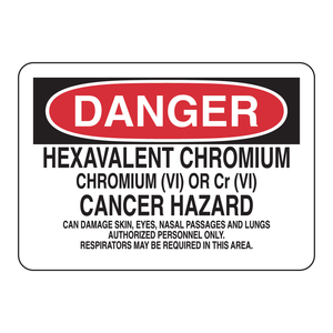 Panneau réfléchissant en PVC Brady Danger, signalisation de danger de cancer du chrome hexavalent, pour les laboratoires et les zones industrielles - Product Image 2