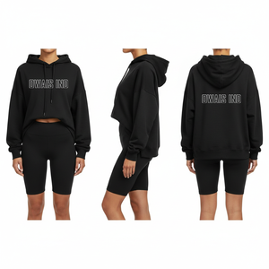 Ensemble survêtement pour femme, sweat-shirt à capuche vert et short, tenue décontractée ample en 2 pièces avec poches latérales - Product Image 3