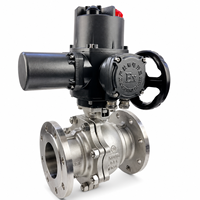 Vanne à boisseau sphérique électrique à bride homologuée Ex-Mark, en acier inoxydable CF8, DN50 PN16, avec commande manuelle pour ligne de processus industrielle