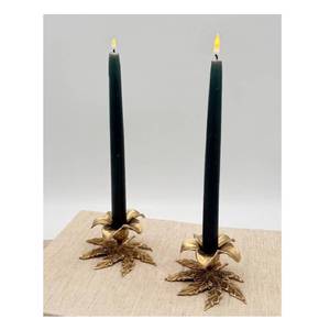 Vintage <b>Brass</b> Flower Candle Holders Floral <b>Candlesticks</b> Set of 2 Mid Century Aluminum Candle Holder Table Showpiece Home Decor - Product Image 2