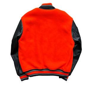 Blouson universitaire personnalisé pour hommes, coupe-vent en toile, col montant, motif uni, vente en gros - Product Image 4