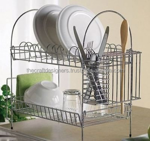 Beautiful Artistic Metal Drainer <b>Rack</b> For Daily <b>Kitchen</b> Use With Sturdy Build And Modern Decorative Polished Finish - Product Image 4