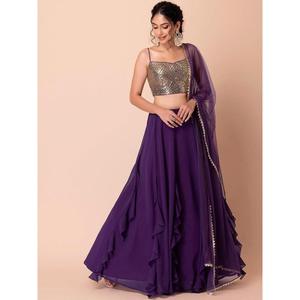 Atractivo Purple Georgette Events Party Wear Lehenga Choli Con Dupatta - Product Image 1