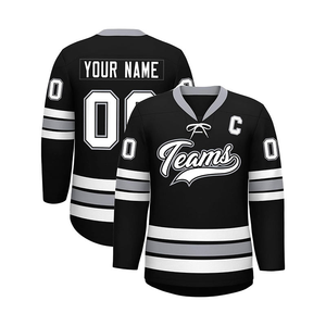 Maillot de hockey sur glace personnalisé à manches longues, uniforme d'équipe, nom et numéro personnalisés, vêtements de sport respirants, fabricant OEM ODM en gros - Product Image 2