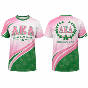Camiseta Ligera y Transpirable AKA Sorority, Color Rosa y Verde, Manga Corta, Corte Regular, Cuello Redondo, Estampada, Informal, para Hombre - Product Image 4