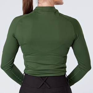Pantalon d'équitation taille haute pour femme, longueur intégrale, noir, en Spandex/Nylon respirant, antibactérien, séchage rapide, fermeture à enfiler - Product Image 2