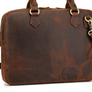 Sac pour ordinateur portable en cuir véritable Crazy Horse de haute qualité, unisexe, pour affaires, vente chaude OEM ODM, faible MOQ - Product Image 4