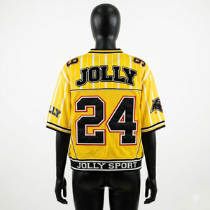 Womens Football Jersey 180 GSM Breathable Poly <b>Mesh</b> Yellow Black Stripe Panel Custom Logo Women Football Jersey - Product Image 4