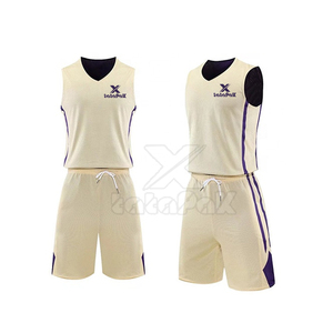 Ensemble d'uniformes de basketball réversibles légers 100 % polyester respirant avec évacuation de l'humidité, personnalisable pour les équipes - Product Image 3