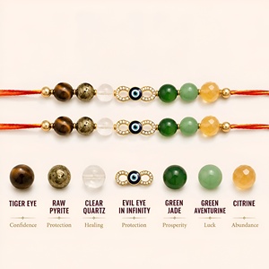 สร้อยข้อมือประดับอัญมณี Rakhi ทรงเหลี่ยมเจียระไน ขนาดรู 0.2 มม. ชุดรวมหลากสี 10 ชิ้น ชุดรูดราคชา - Product Image 3