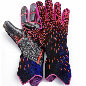 Football Goalkeeper Gloves Full Finger Non-Slip Breathable PU Leather Silicone Unisex Sports Adjustable Wrist <b>Strap</b> Pull Closure - Product Image 4
