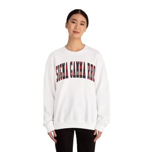 Custom Sigma Gamma Rho <b>Christmas</b> Plaid Crewneck <b>Sweatshirt</b> <b>Women's</b> Greek Sorority Holiday Fleece Pullover Winter Wholesale - Product Image 1