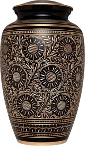 Urna Funeraria de Metal Negra y Dorada, Resistente, Ecológica, Personalizable, para Cenizas Humanas, para Adultos, para Funeral, Entierro, Cementerio - Product Image 5