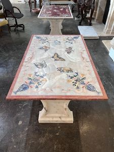Mesa Redonda de Estilo Italiano Contemporáneo con Incrustaciones de Mármol para Muebles de Sala de Estar y Uso en Hoteles - Product Image 2