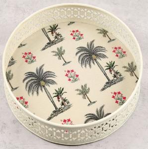 Bandeja Rectangular de Lujo con Estampado Floral y Asas Doradas, Bandeja Decorativa para Servir Té y Café - Product Image 4