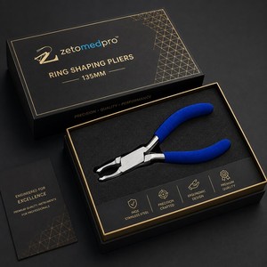 Pince à former des anneaux 135 mm, outil de formage d'anneaux de bijoux en acier inoxydable ZetomedPro - Product Image 6