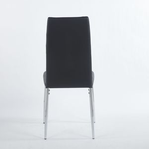 ชุดเก้าอี้รับประทานอาหารสีดำ 4 ตัวพร้อมขาสีโครเมียม - Product Image 6