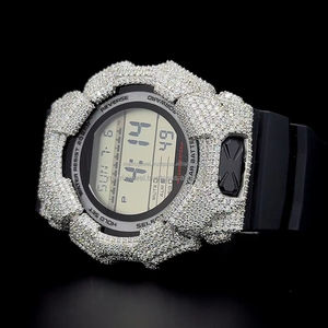 Montre GD-010 avec boîtier et lunette entièrement sertis de diamants Moissanite VVS, style Hip Hop - Product Image 1