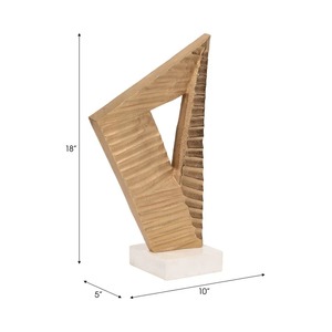 Abstract Geometric Gold Plated Sculpture Handmade Artistic Tabletop Decor Minimalist Living Room <b>Decoration</b> - Product Image 4