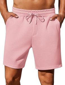 Pantalones Cortos Deportivos para Hombre, Color Rosa Claro, con Cordón Ajustable, Casuales, para Entrenamiento Atlético y Gimnasio, con Bolsillos Laterales - Product Image 3