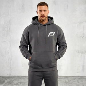 Custom Logo Oversized Heavyweight Cotton Hoodies Plus Size Men's Fleece Pullover Drawstring Relaxed Fit Streetwear Wear Hoodie - Product Image 1