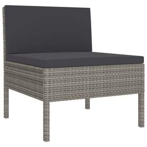 Conjunto de Muebles de Jardín de Ratán PE Gris con Acero con Recubrimiento en Polvo y Poliéster, Colección de Muebles Duraderos para Exteriores - Product Image 4