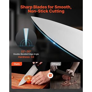 15-Piece High Carbon Stainless Steel Chef <b>Knife</b> Set with Block Sharpener <b>Bone</b> <b>Handle</b> Ergonomic Cutlery - Product Image 2