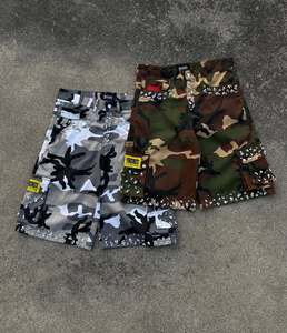 Shorts cargo coupe décontractée personnalisés en sergé de coton premium, imprimé camouflage, multi-poches, style streetwear - Product Image 3