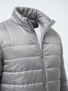Custom Men's Coated 100% Nylon Puffer <b>Jacket</b> Winter Lightweight <b>Padded</b> <b>Waterproof</b> Front Stand Collar Zipper Casual Outdoor OEM - Product Image 6